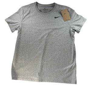 Nike Dri FIT Athletic Grey Crew Neck Short Sleeve Tee Shirt‎ Womens Medium NEW